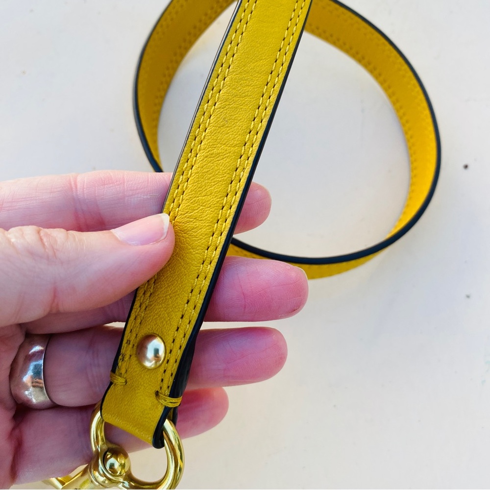 COACH mustard yellow leather purse bag strap replacement - Picture 3 of 4